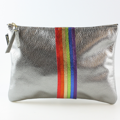 Zina Kao - The Thin Rainbow Carter Metallic Clutch - Rose