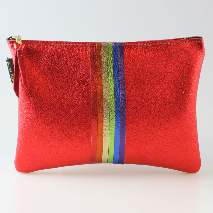 Zina Kao - The Thin Rainbow Carter Metallic Clutch - Rose