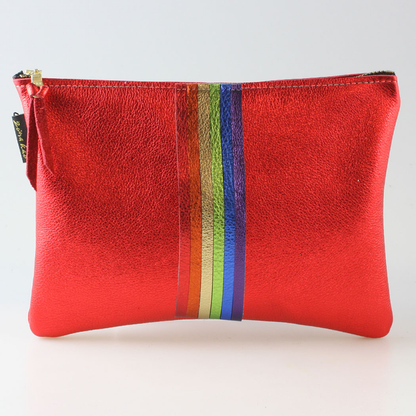 Zina Kao - The Thin Rainbow Carter Metallic Clutch - Rose