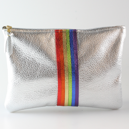 Zina Kao - The Thin Rainbow Carter Metallic Clutch - Rose