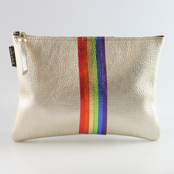 Zina Kao - The Thin Rainbow Carter Metallic Clutch - Rose